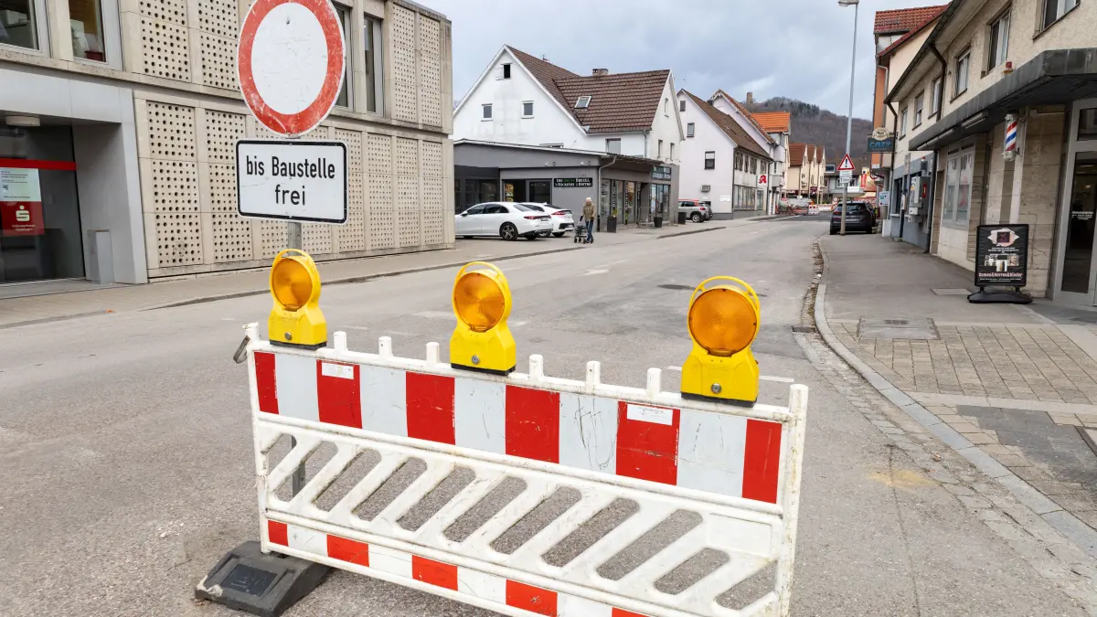 Süßen Ortsmitte Baustelle bei Bühlstraße