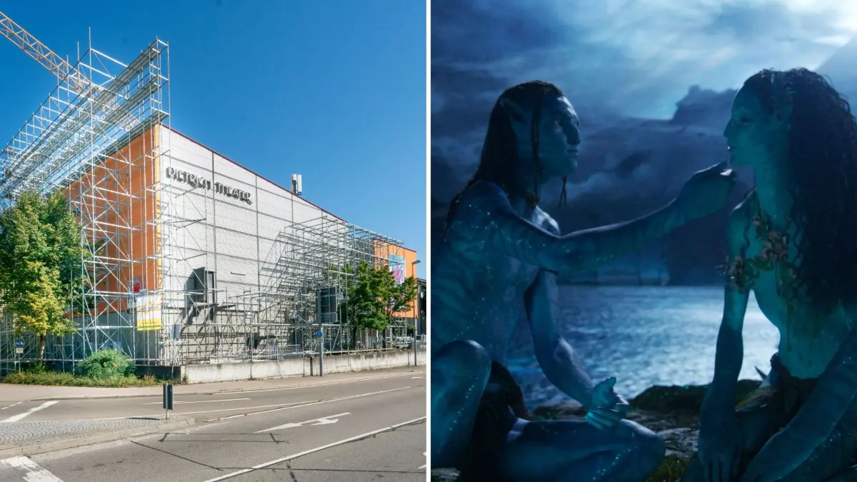 COLLAGE FÜR ONLINE „Avatar: Fire and Ash“, der dritte Teil des Science-Fiction-Epos von Erfolgsregisseur James Cameron setzt die Geschichte auf dem fiktiven Planeten Pandora fort. Ab dem 25. Dezember 2025 ist der Film auch im Neu-Ulmer Imax-Kino zu sehen.