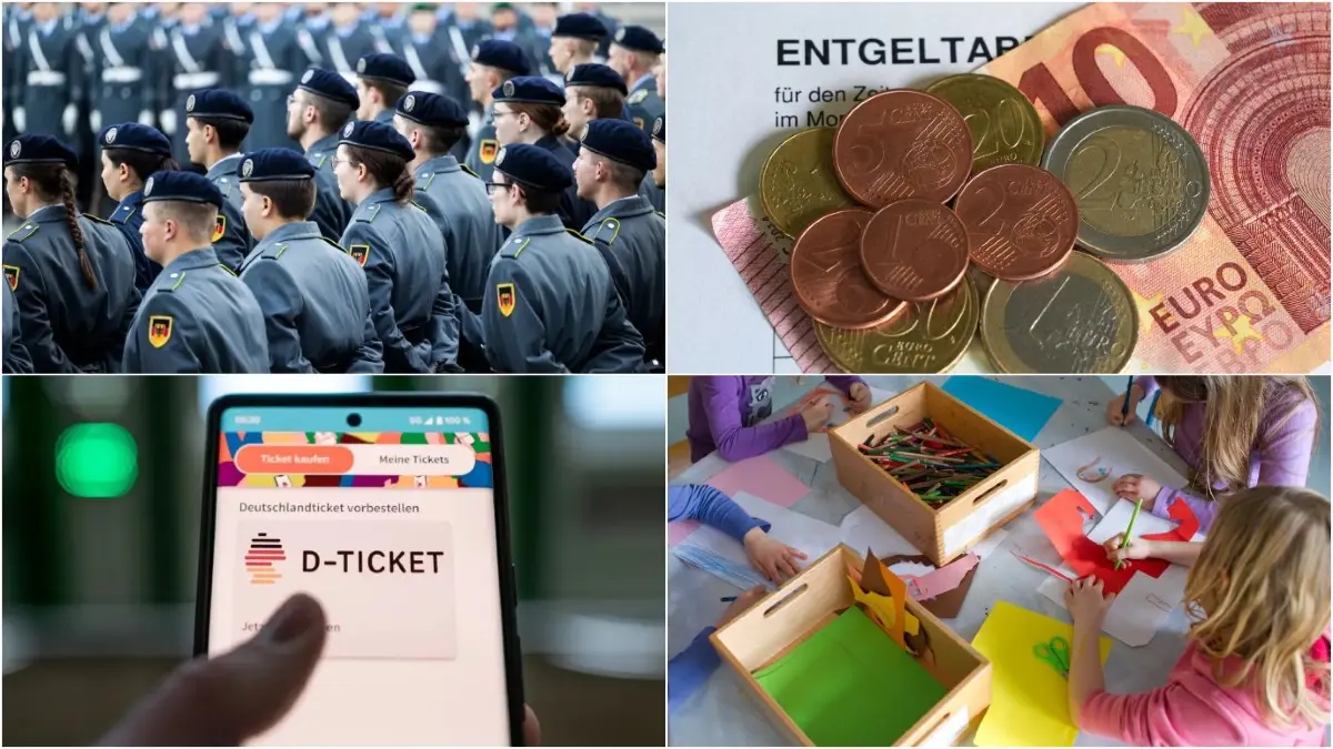 Von Wehrpflicht über Mindestlohn oder teureres Deutschlandticket bis hin zu Ganztagsbetrauung an Grundschulen -mit dem neuen Jahr kommen in vielen Bereichen Änderungen.