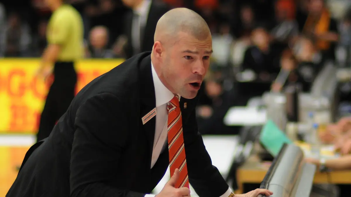 Taylor Mike: Ulm-Berlin, Coach Mike Taylor
Ulm, BBL Basketball Bundesliga, ratiopharm Ulm - Alba Berlin (77:86)