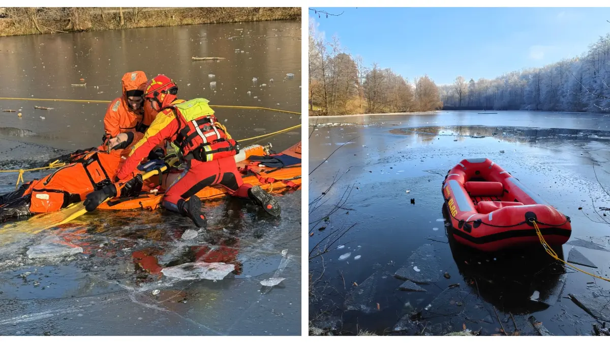Die DLRG in der Region Neckar-Alb warnt eindringlich vor dem Betreten von Eisflächen. Bei einem Unfall verfügen die Retter über speziell geschulte Einsatzkräfte.