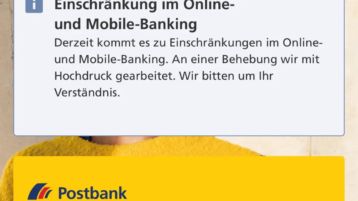 Störung im Onlinebanking