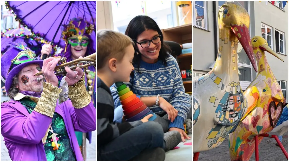 Die Neuauflage der Storchenparade bescherte dem Brunnenfest ein weiteres Highlight. Erzieherinnen aus Südamerika fingen im Kinderhaus Schillerstraße an. Gewerbetreibende aus der Region sorgten dafür, dass die Fasnet wie gewohnt über die Bühne gehen konnte.