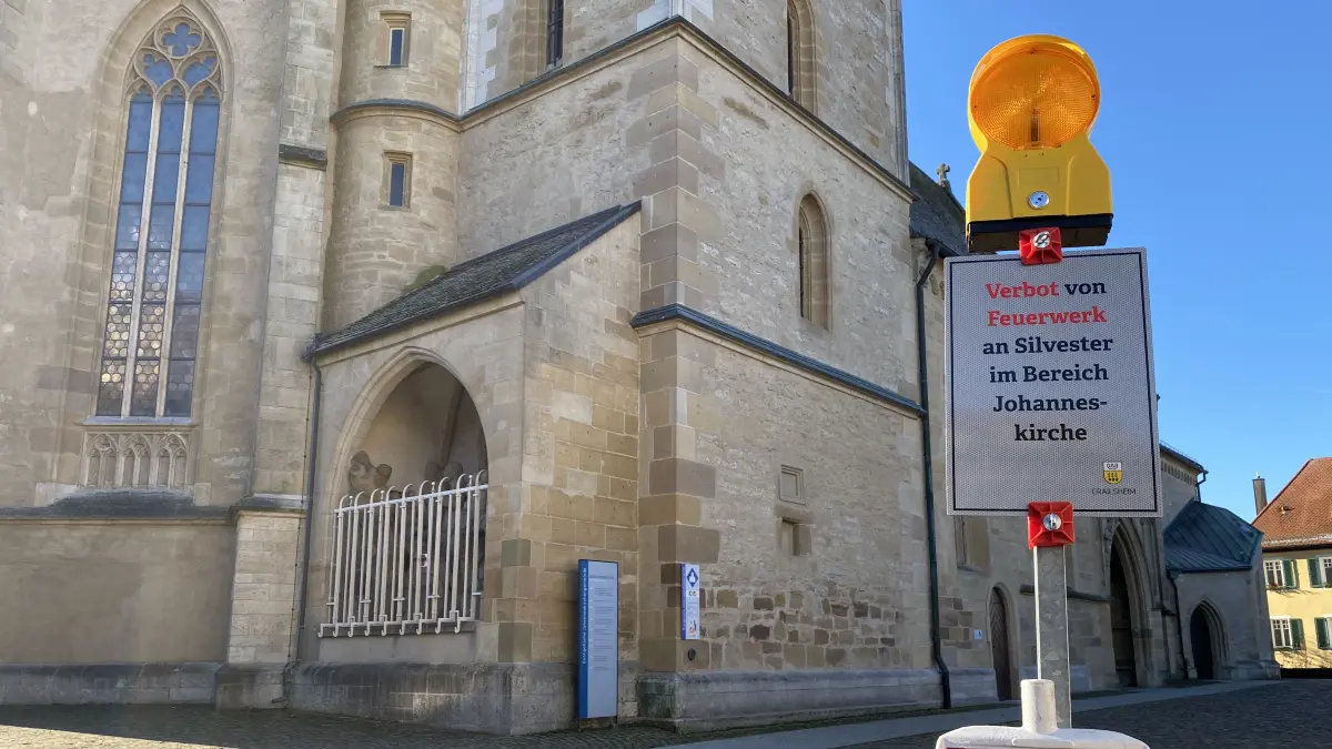 An Silvester sind in der Crailsheimer Innenstadt Schutzzonen eingerichtet, in denen keine Pyrotechnik gezündet werden darf.