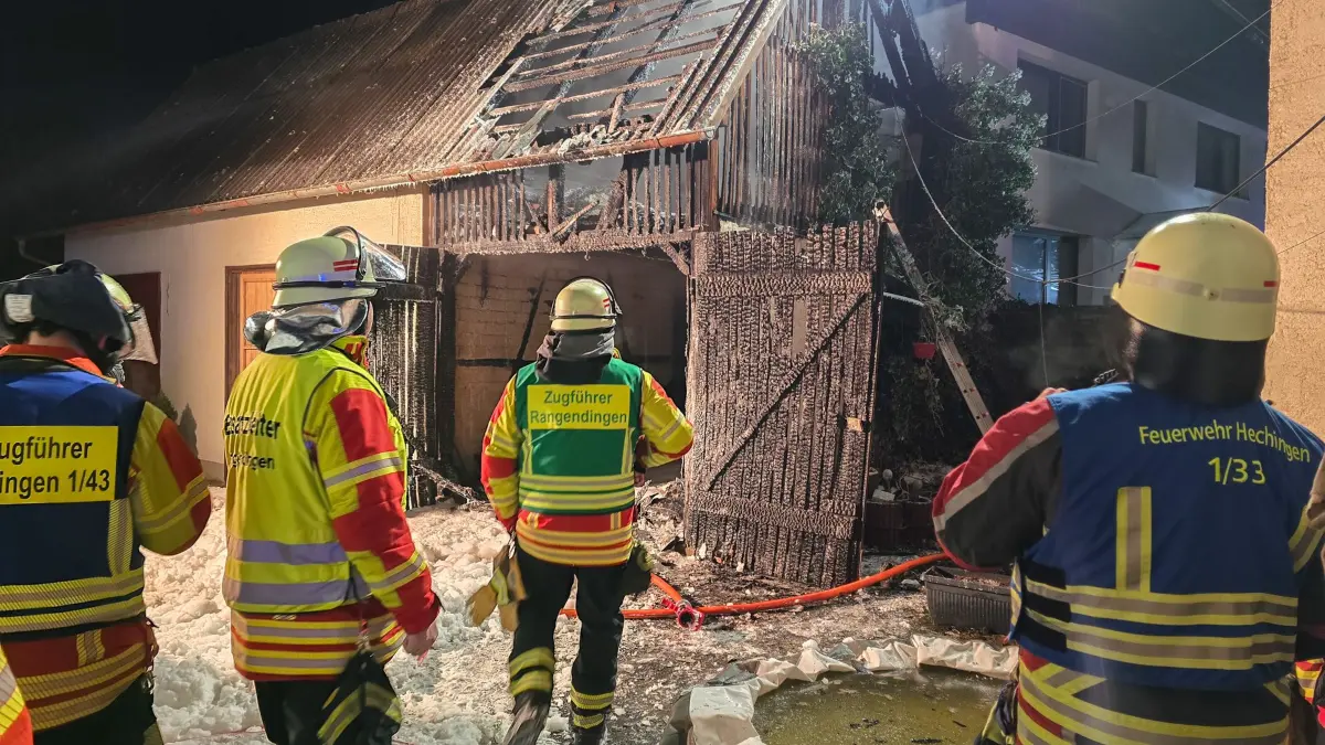 Einen komplizierten Löscheinsatz hatte die Feuerwehr in Rangendingen zu bewältigen.