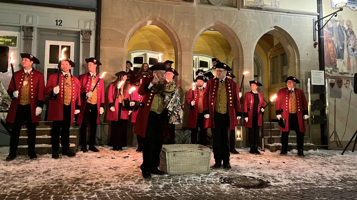Maskenabstauben Horb 2026 mit Peter Renz und Gerhard Munding.