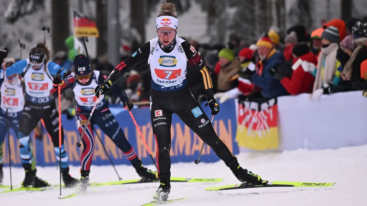 Biathlon Weltcup Oberhof: 10.01.2026, Thüringen, Oberhof: Biathlon: Weltcup, Verfolgung 12,5 km, Männer. Selina Grotian aus Deutschland in Aktion. Foto: Jennifer Brückner/dpa +++ dpa-Bildfunk +++