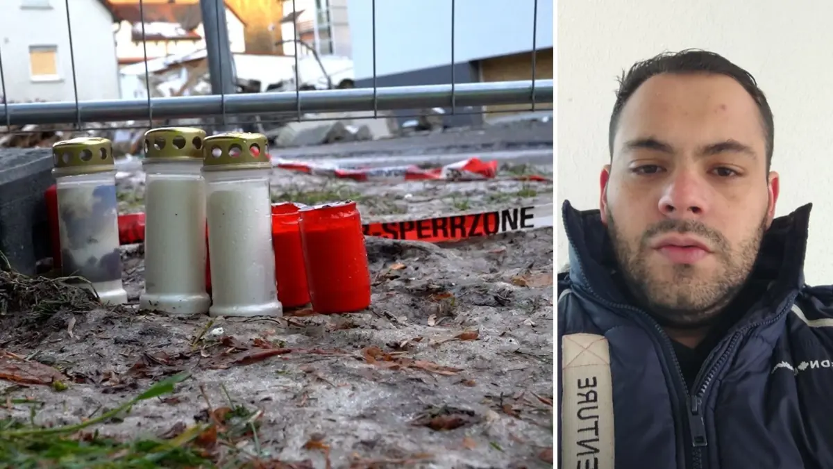 Nach der Explosion stehen Kerzen am Unglücksort. Der Schwager der Familie, die ums Leben kamen, hat sich mit einem Video zu Wort gemeldet.