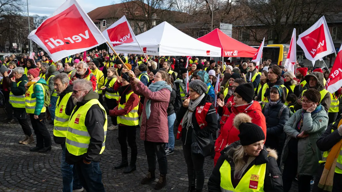 Verdi-Streik am 14.01.26 vor der Neuen Aula