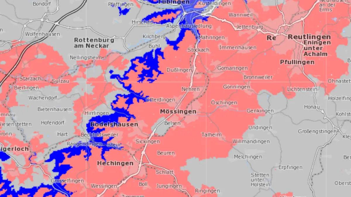 Geothermische Effizienz Mössingen, LGRB-Kartenviewer