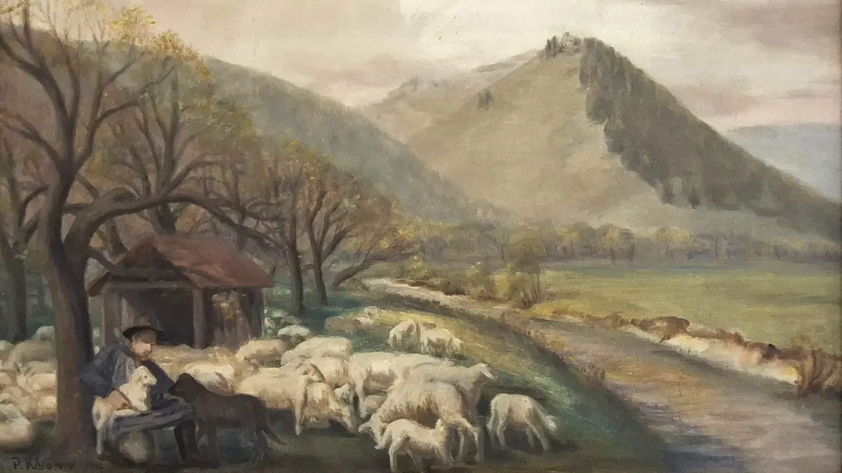 Bei der Ausstellung darf natürlich Paul Kälberer nicht fehlen - hier ein Gemälde mit Blick zur Ruine Albeck.
