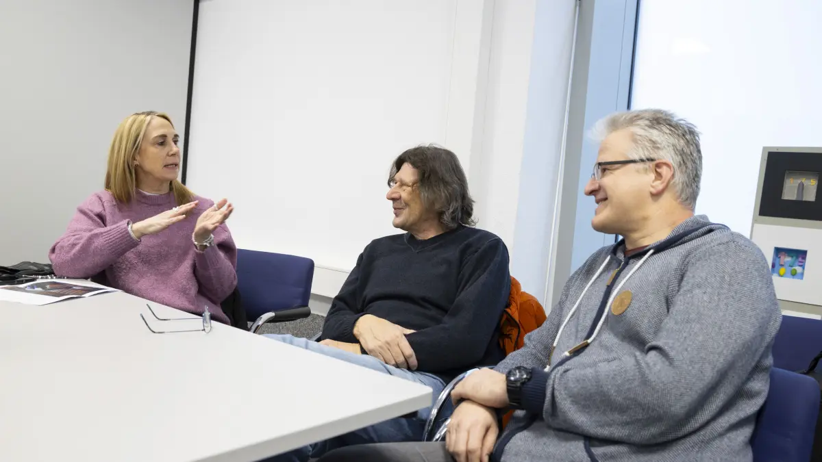 Kulturverein Geislingen stellt sein neues Programm vor - vlnr. Nici Ausprung, Claus Bisle, Holger Frey