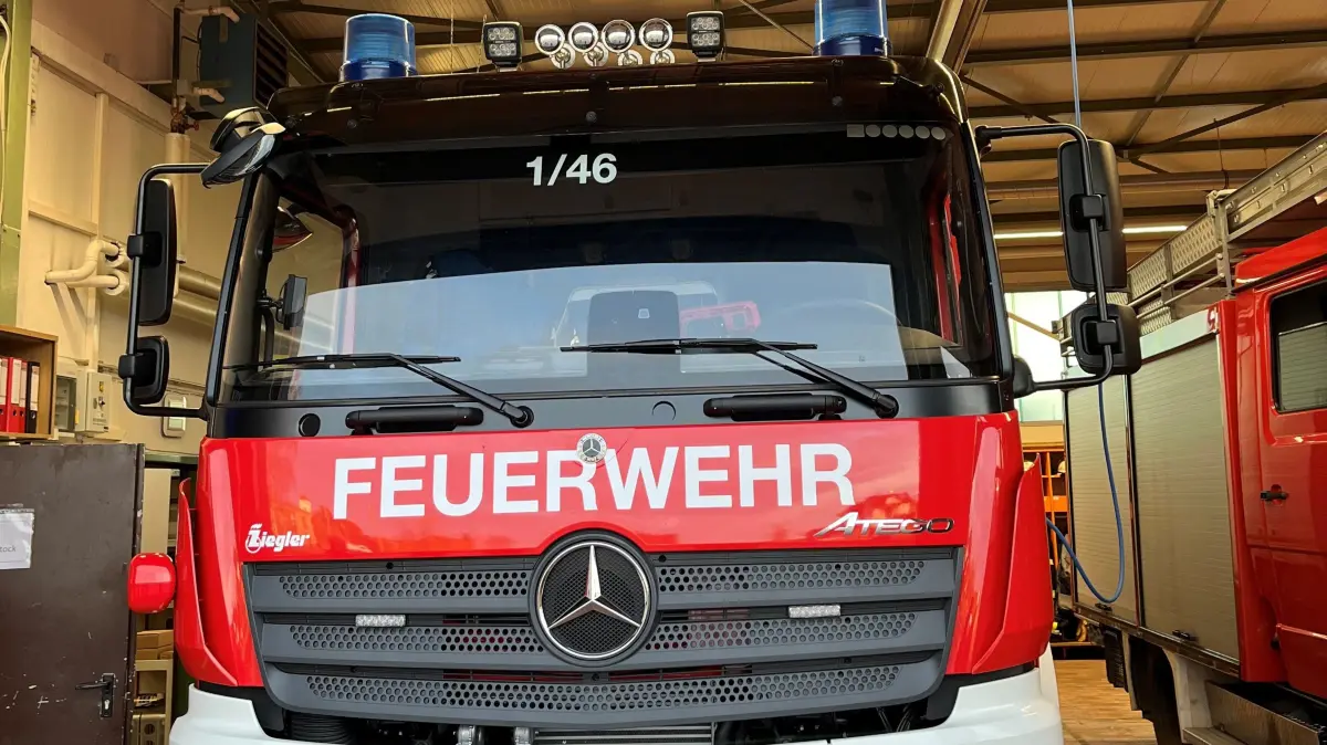 Das HLF 20 wurde von den Feuerwehrleuten 2025 in Giengen abgeholt.