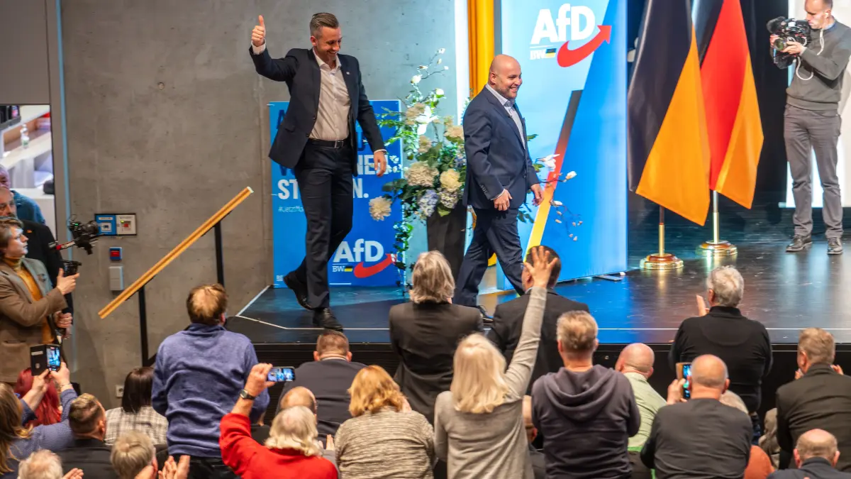 Wahlkampfauftakt AfD Göppingen mit Markus Frohnmaier und Ulrich Siegmund als Gastredner.