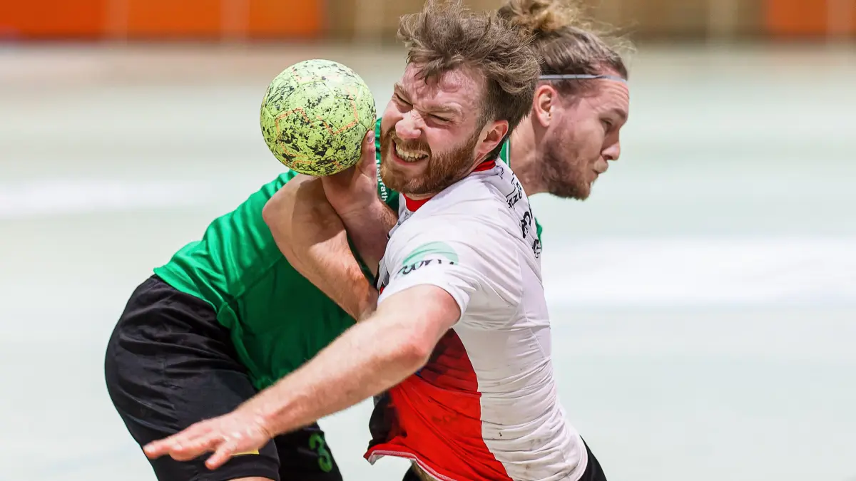 Handball Landesliga: Handball Landesliga; TV Altenstadt - HC Lustenau;
Philipp Hansmann (TV Altenstadt, #5);
18.01.2026; Michelberghalle; Geislingen.
Foto: Thomas Madel