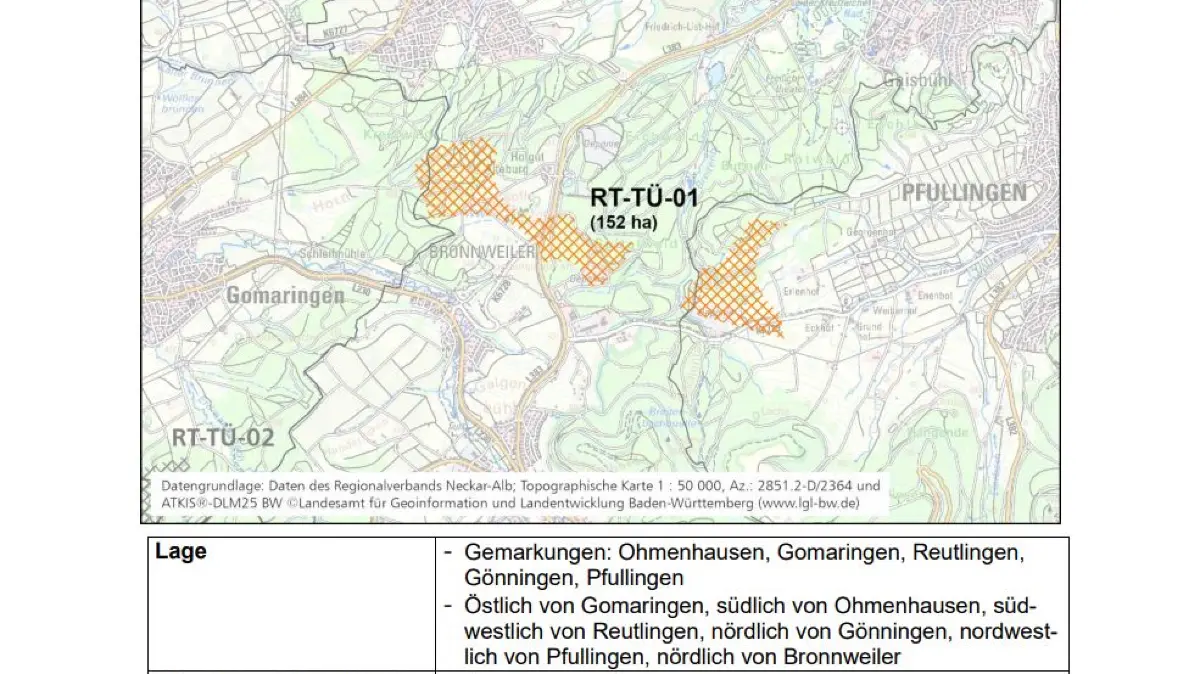 Die schraffierten Flächen zeigen, wo Windräder prinzipiell genehmigungsfähig wären. Ob dort tatsächlich gebaut wird, steht damit noch nicht fest.