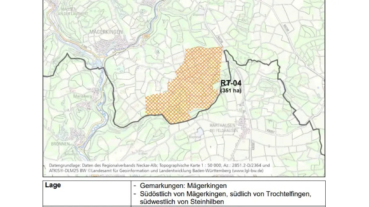 Die schraffierten Flächen zeigen, wo Windräder prinzipiell genehmigungsfähig wären. Ob dort tatsächlich gebaut wird, steht damit noch nicht fest.