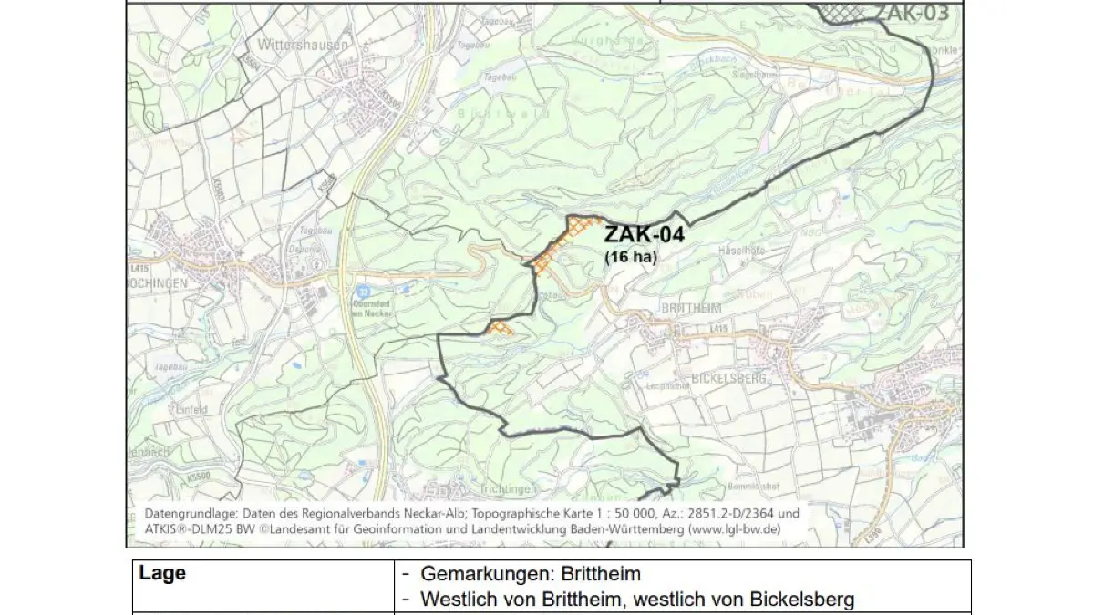 Die schraffierten Flächen zeigen, wo Windräder prinzipiell genehmigungsfähig wären. Ob dort tatsächlich gebaut wird, steht damit noch nicht fest.