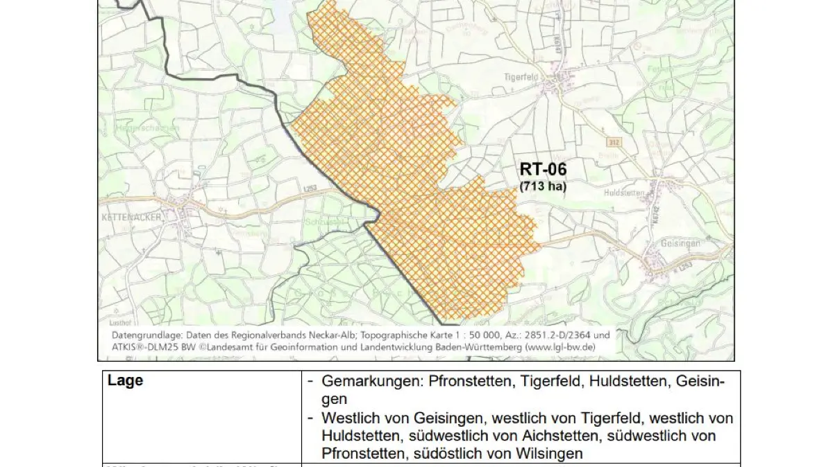 Die schraffierten Flächen zeigen, wo Windräder prinzipiell genehmigungsfähig wären. Ob dort tatsächlich gebaut wird, steht damit noch nicht fest.