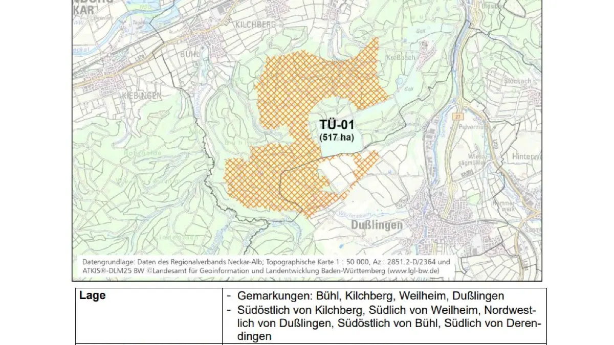 Die schraffierten Flächen zeigen, wo Windräder prinzipiell genehmigungsfähig wären. Ob dort tatsächlich gebaut wird, steht damit noch nicht fest.