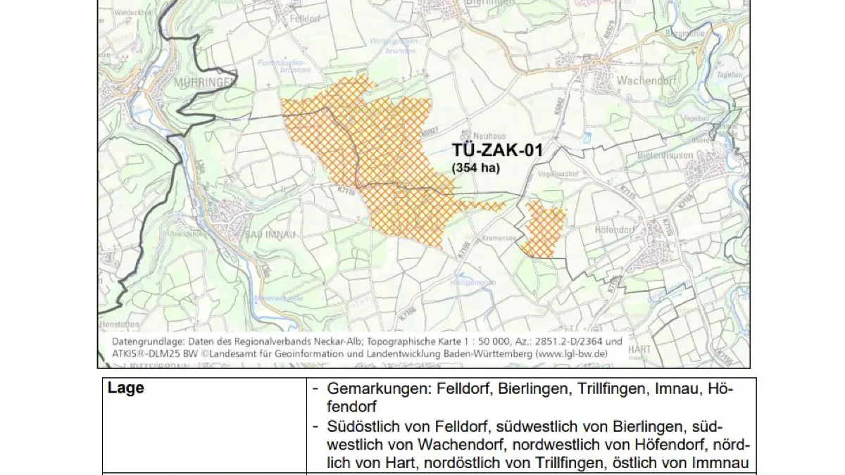 Die schraffierten Flächen zeigen, wo Windräder prinzipiell genehmigungsfähig wären. Ob dort tatsächlich gebaut wird, steht damit noch nicht fest.