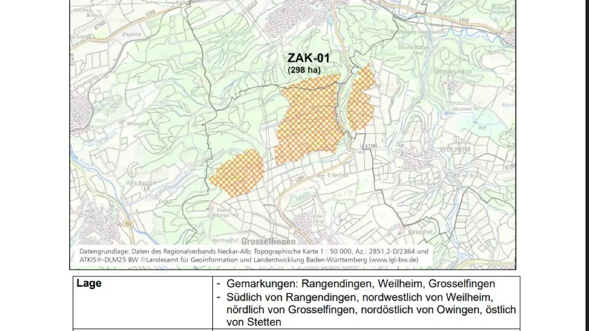 Die schraffierten Flächen zeigen, wo Windräder prinzipiell genehmigungsfähig wären. Ob dort tatsächlich gebaut wird, steht damit noch nicht fest.