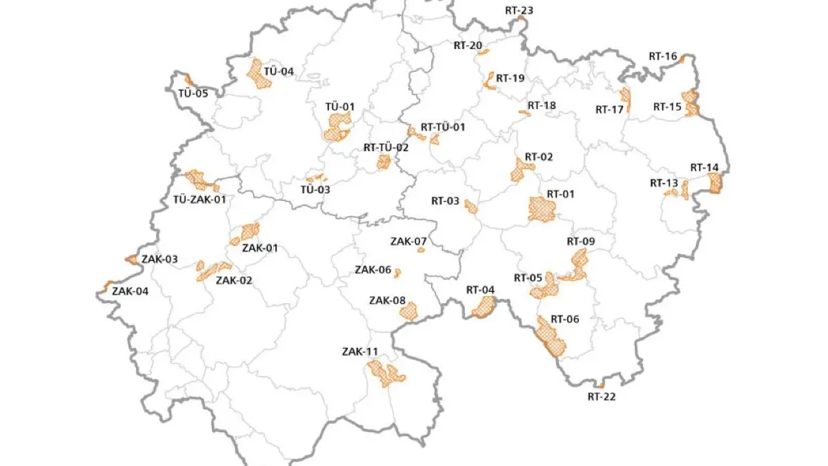 Die schraffierten Flächen zeigen, wo Windräder prinzipiell genehmigungsfähig wären. Ob dort tatsächlich gebaut wird, steht damit noch nicht fest.