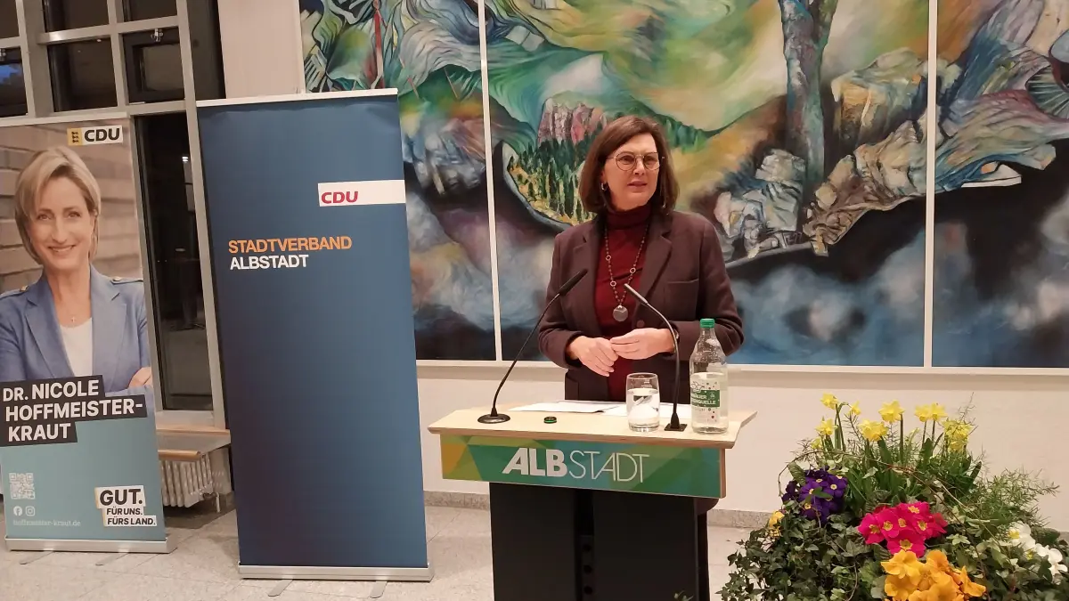 Die bayrische Landtagspräsidentin Ilse Aigner war beim Neujahrsempfang des Albstädter CDU-Stadtverbands im Foyer der Zollernalb-Halle zu Gast.