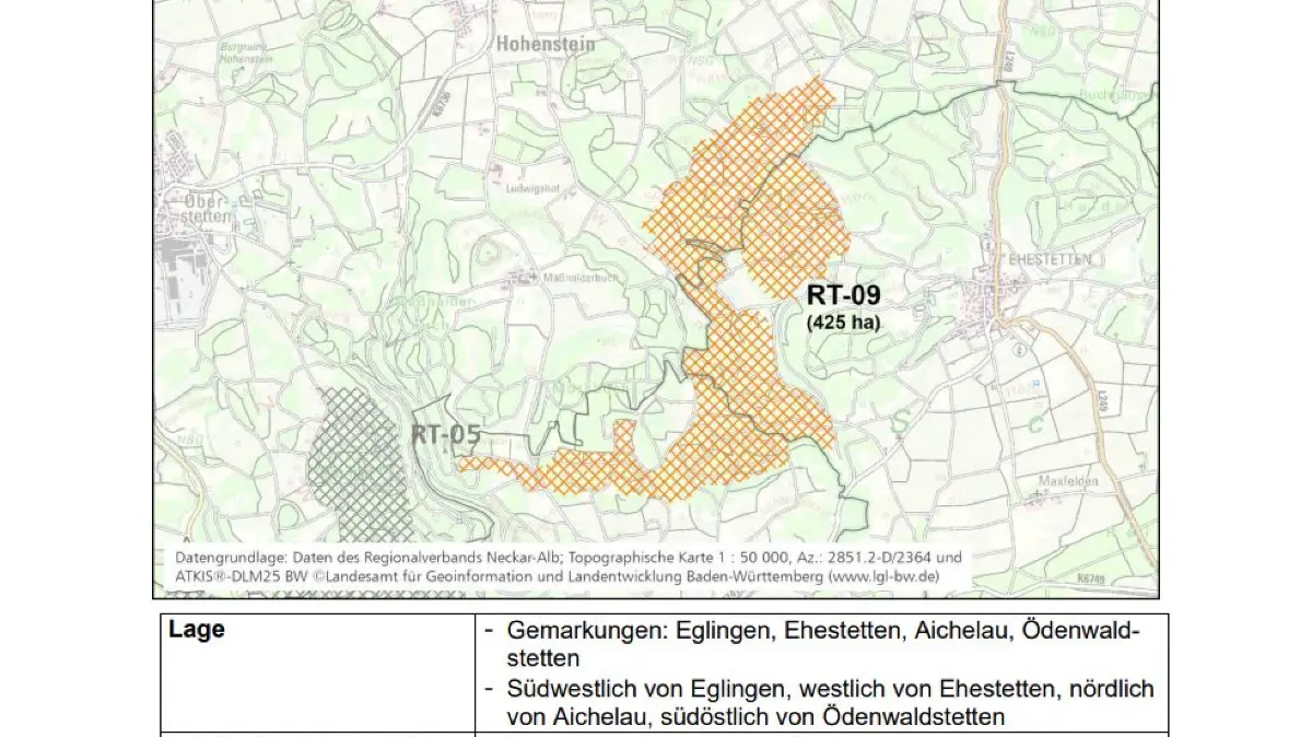 Die schraffierten Flächen zeigen, wo Windräder prinzipiell genehmigungsfähig wären. Ob dort tatsächlich gebaut wird, steht damit noch nicht fest.