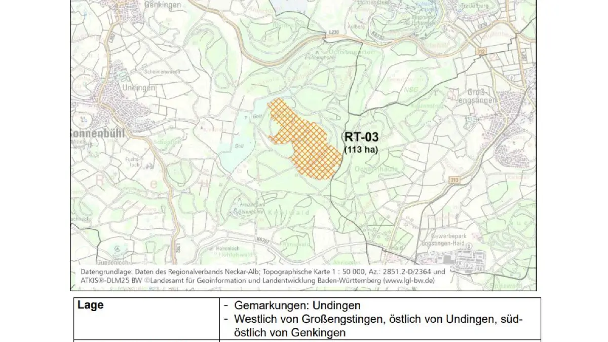Die schraffierten Flächen zeigen, wo Windräder prinzipiell genehmigungsfähig wären. Ob dort tatsächlich gebaut wird, steht damit noch nicht fest.