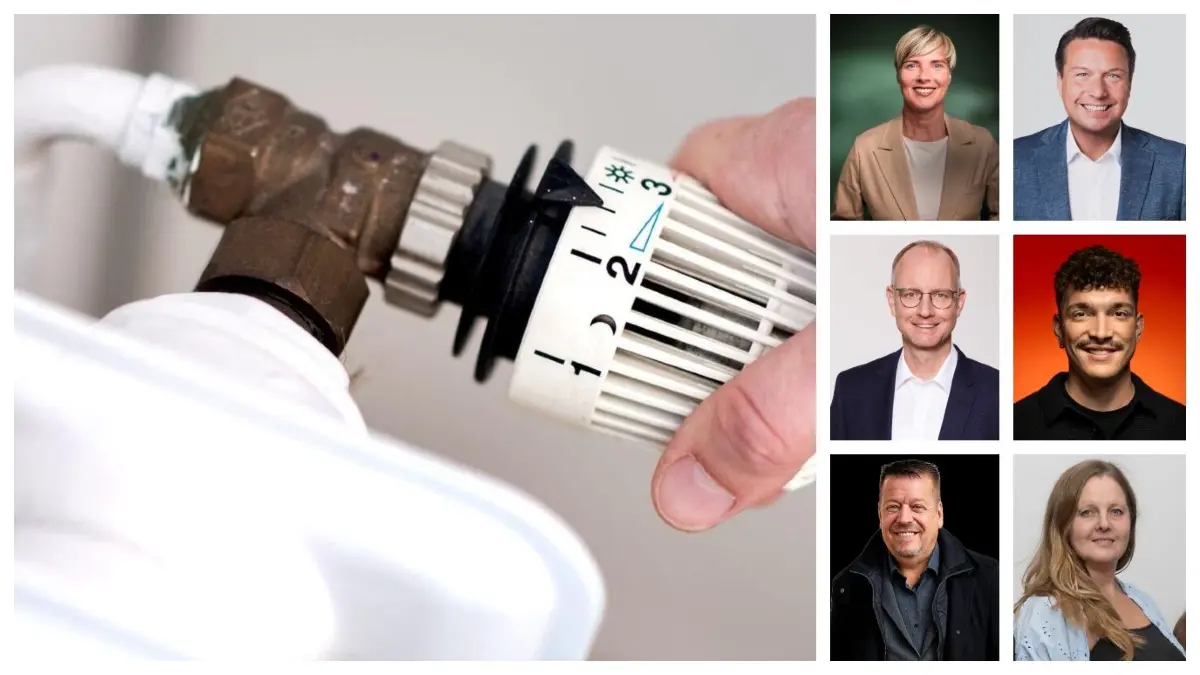 Was sagen die Landtagswahl-Kandidaten zum Thema Klima? Obere Reihe, von links: Cindy Holmberg (Grüne), Manuel Hailfinger (CDU), mittlere Reihe: Timm Kern (FDP), Yannik Hummel (SPD), untere Reihe: Alexander Gräff (AfD), Sonja Schneiderat (Die Linke).