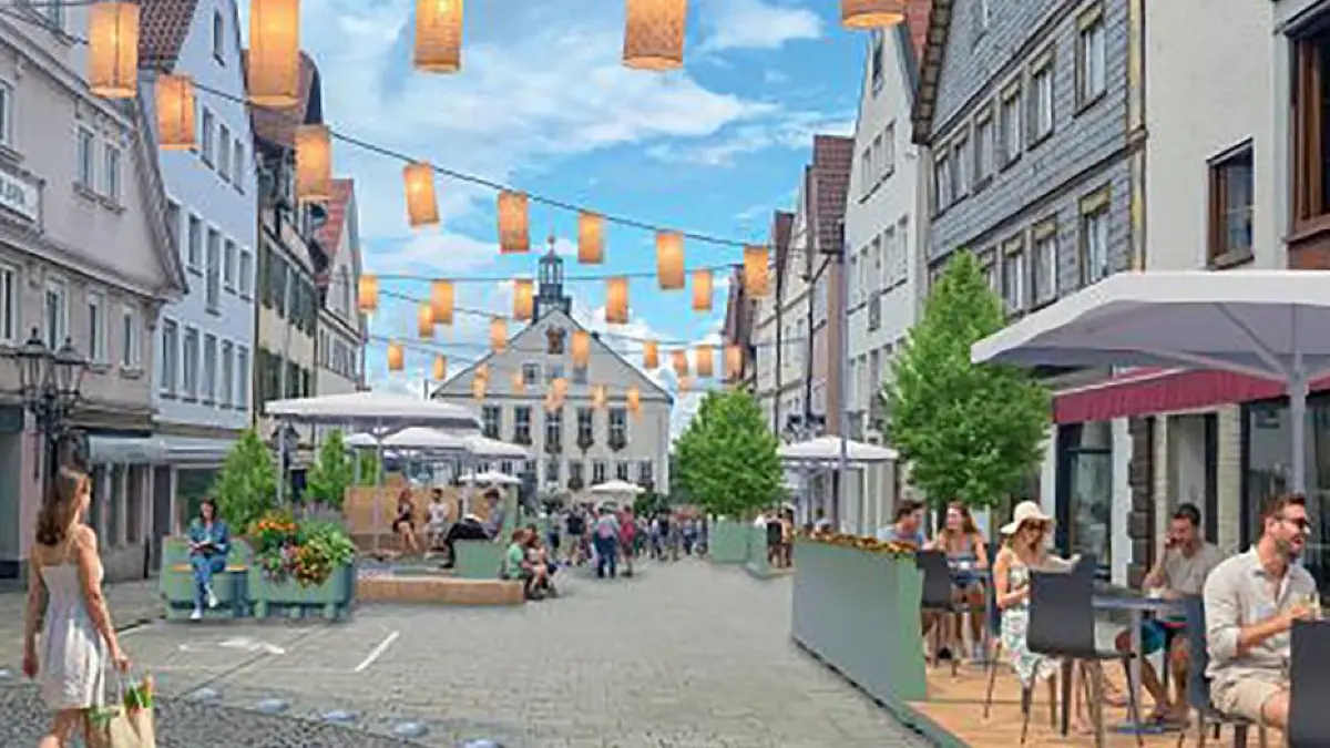 Noch ist es eine Vision, aber Stadt und Gemeinderat drücken aufs Tempo, um den Hechinger Marktplatz umzugestalten. Für Durchgangsverkehr und Stellplätze ist dann kein Platz mehr.