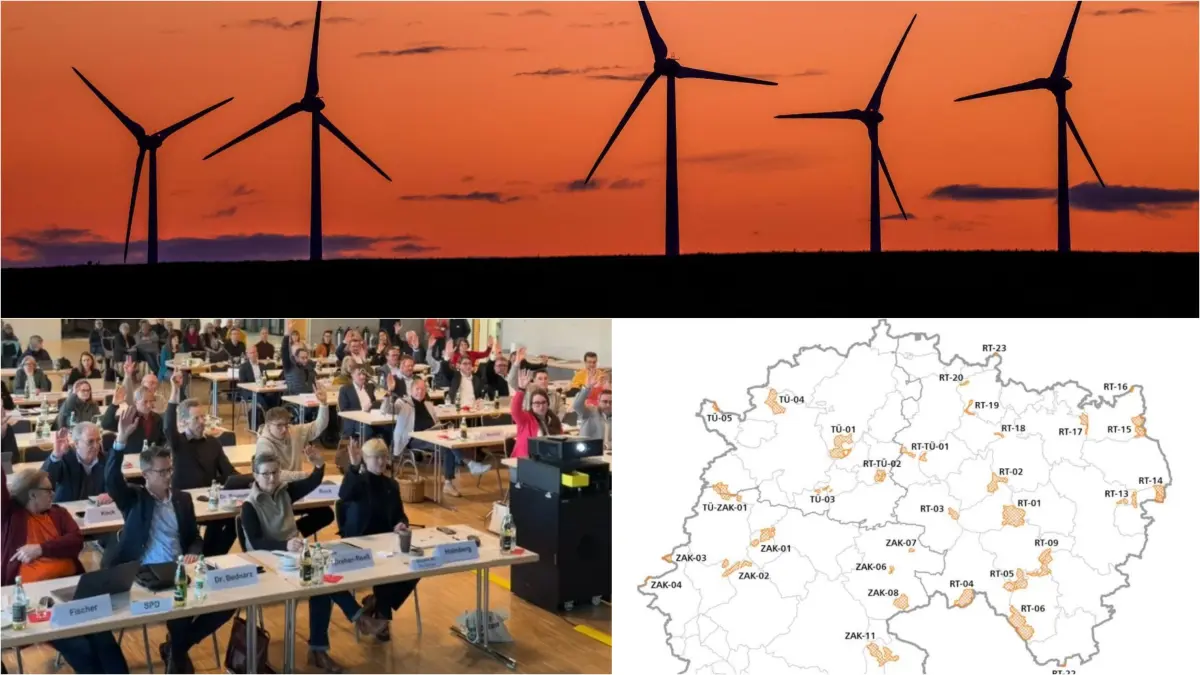 Windkraft-Ausbau in der Region ist beschlossen: Bei der Versammlung des Regionalverbands Neckar-Alb stimmte eine große Mehrheit für die Ausweisung der geplanten Vorrangflächen. Das erleichtert Investoren die Planung für den Bau von Windrädern.