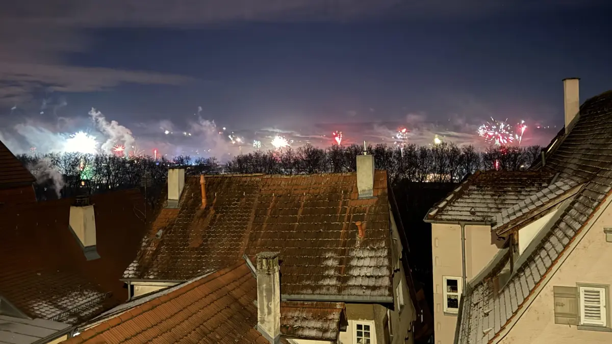Silvester Feuerwerk Burgsteige Tübingen