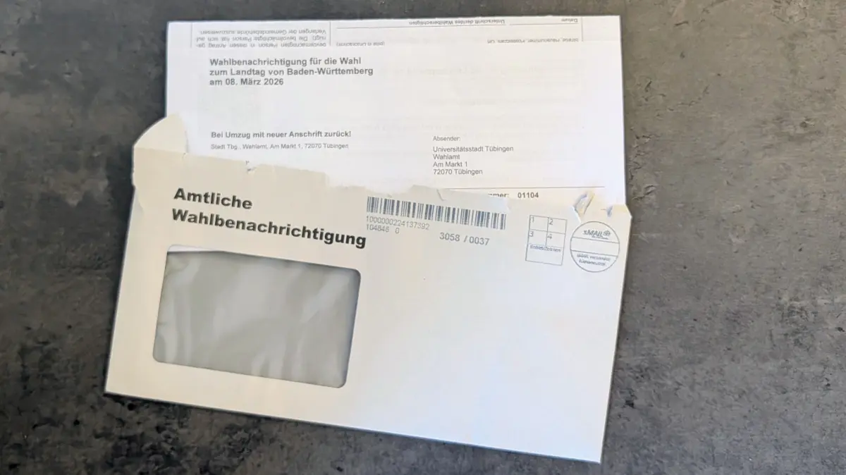 Wahlbenachrichtigung Landtagswahl 2026 Tübingen Wahlkreis 62