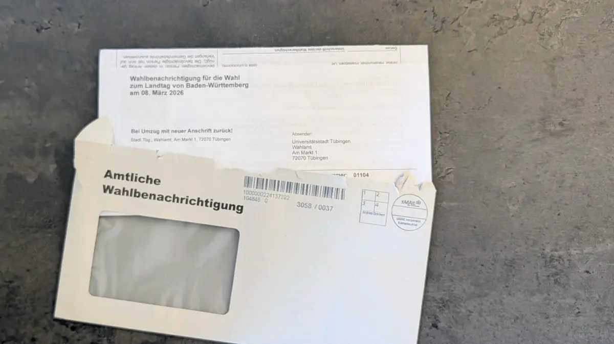 Wahlbenachrichtigung Landtagswahl 2026 Tübingen Wahlkreis 62