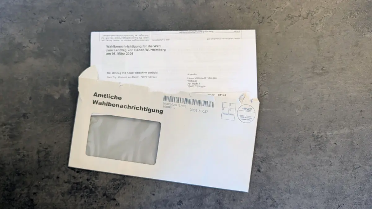 Wahlbenachrichtigung Landtagswahl 2026 Tübingen Wahlkreis 62
