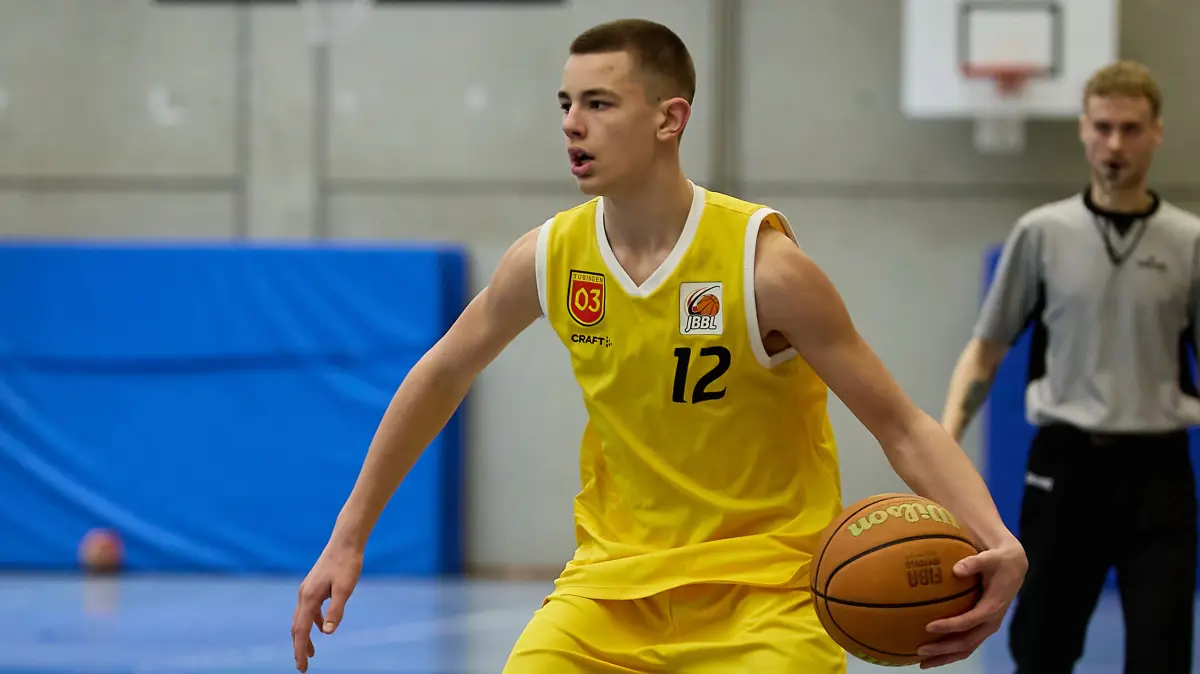 GER, Young Tigers Tuebingen vs. USC Freiburg, Basketball, U16 Regionalliga, 13. Spieltag, 24.01.2026 : Portrait, Portraet, Freisteller von Timo Moebius (Young Tigers Tuebingen, #12)
GER, Young Tigers Tuebingen vs. USC Freiburg, Basketball, U16 Regionalliga, 13. Spieltag, 24.01.2026
Foto: Eibner-Pressefoto/Gerald Oelze-de Stoppany