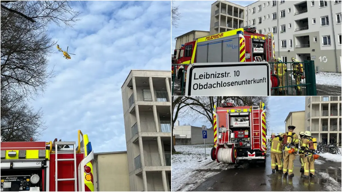Brand in Neu-Ulmer Obdachlosenunterkunft
