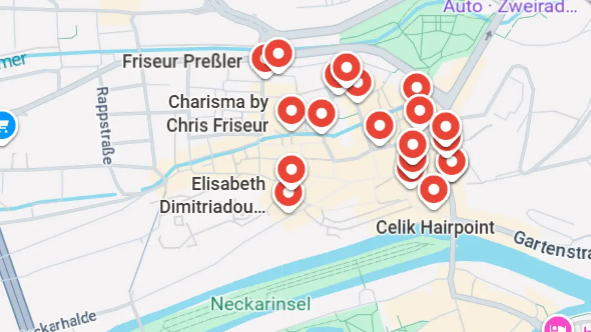 Screenshot Tübingen Innenstadt Friseur