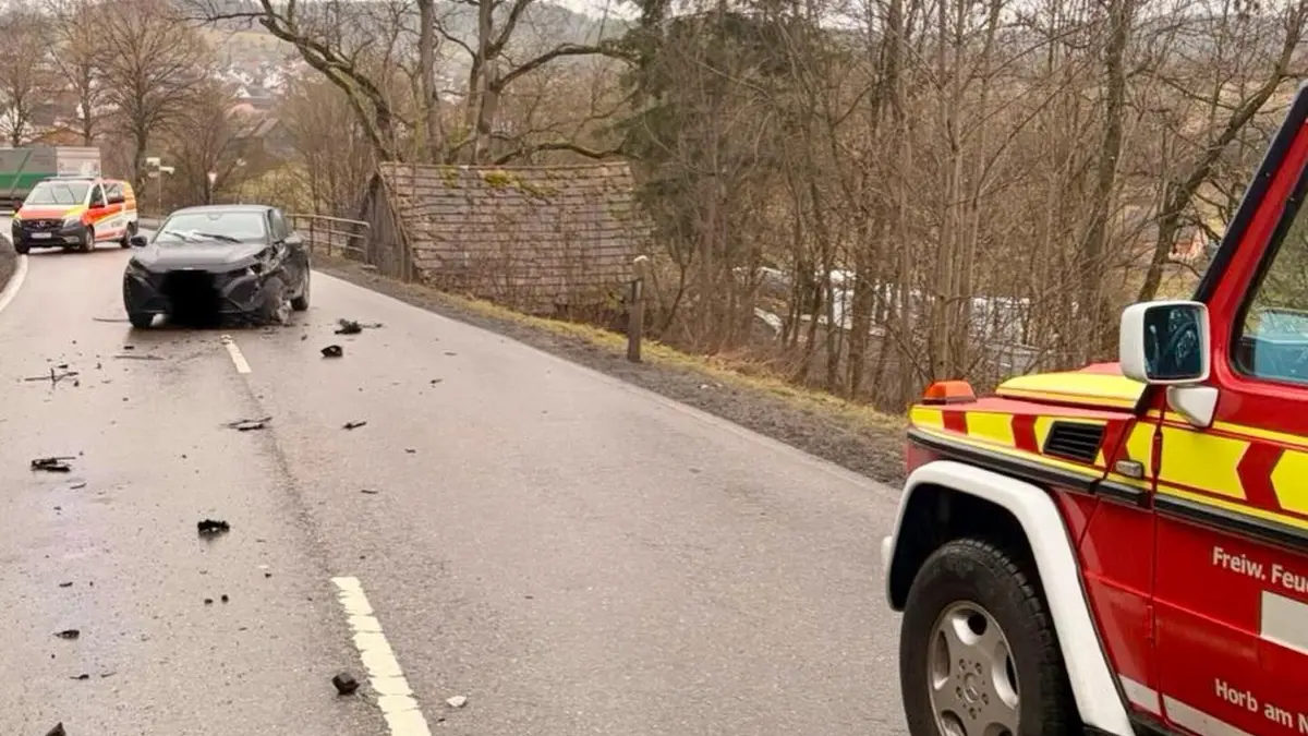 Die Feuerwehr Horb war mit zwei Abteilungen am Unfallort.