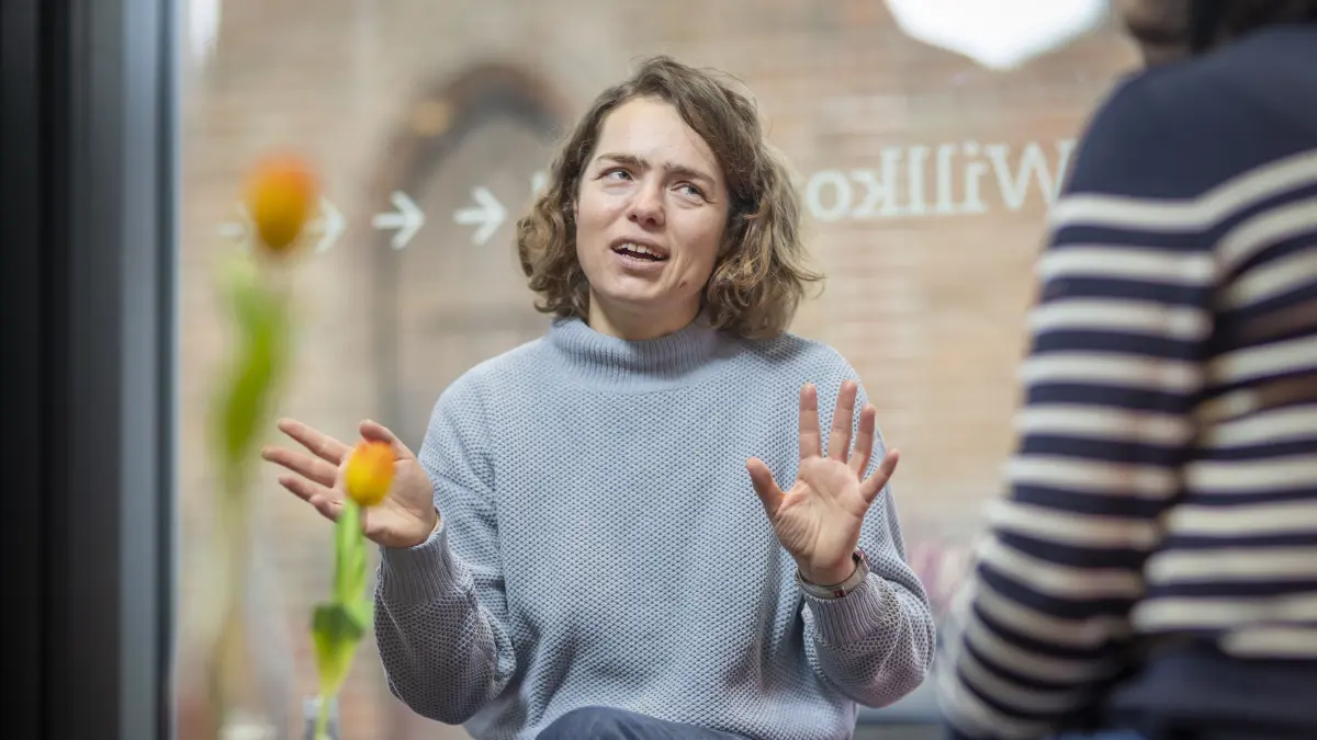 Museumscafe´ Neu-Ulm, Petrusplatz, Gespräch mit Kati Ernst, OB-Kandidatin der Linken