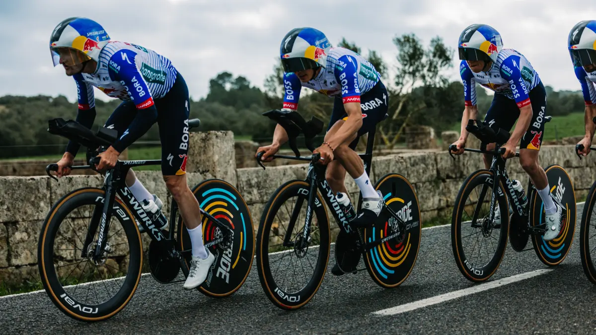 Picture shows
Florian Lipowitz
Maxim Van Gils
Nico Denz during the TTT Training on Mallorca on January 27, 2026