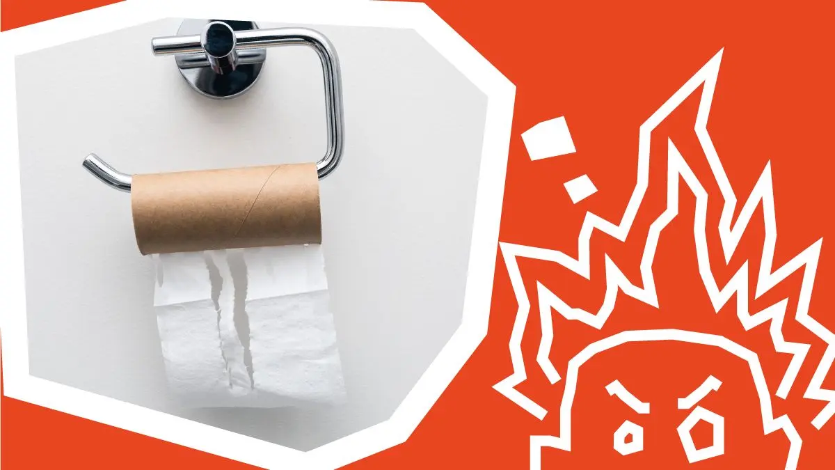 Ein Anblick, den niemand auf der Toilette erleben will: eine leere Klopapierrolle.