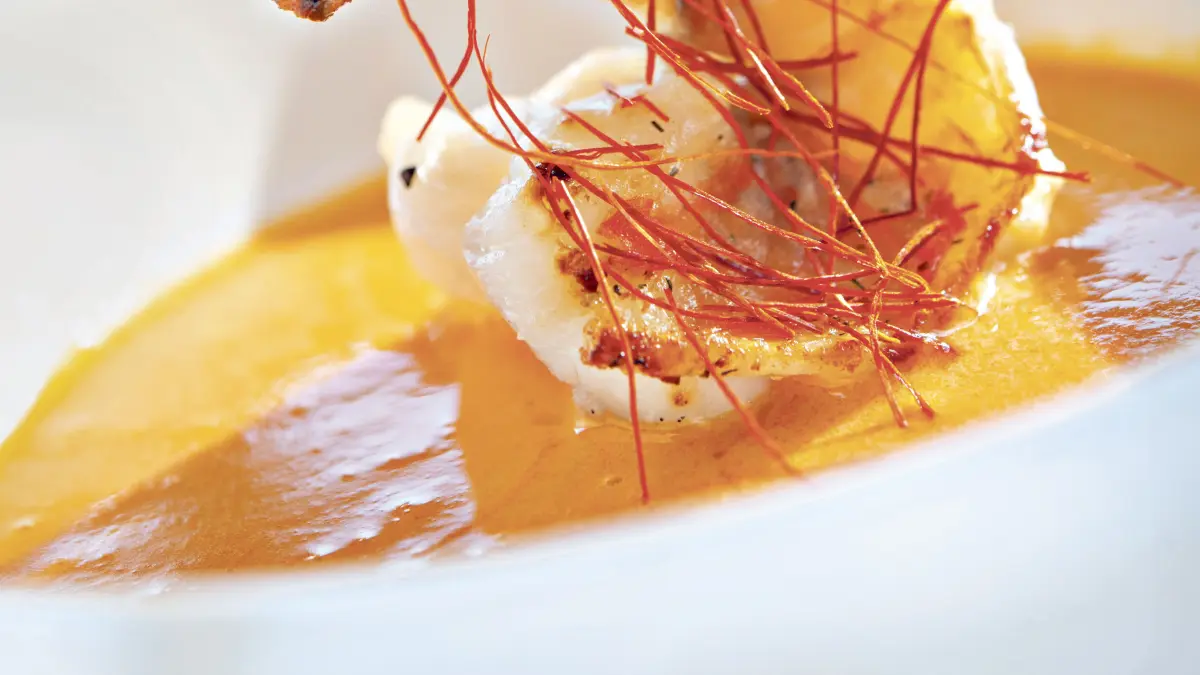 Thai-Curry-Cremesuppe mit Riesengarnele
