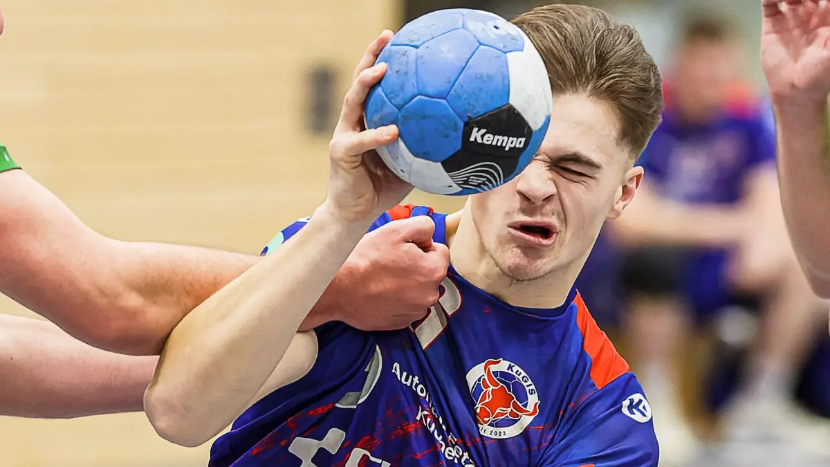 Handball Landesliga: Handball Landesliga; KuGiS Handball - TSV Köngen;
Luis Samuel Bausch (SG KuGi, #6);
31.01.2026; Bosig Hohensteinhalle; Gingen.
Foto: Thomas Madel
