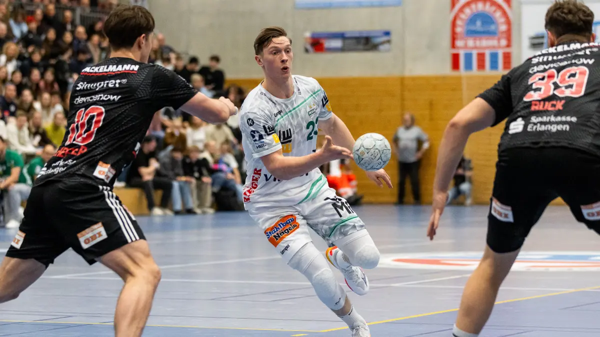 GER, FRISCH AUF! Goeppingen vs. HC Erlangen, Handball, Testspiel, Spielzeit 2025/2026, 01.02.2026,: Ole Pregler (FRISCH AUF! Goeppingen, #23)
GER, FRISCH AUF! Goeppingen vs. HC Erlangen, Handball, Testspiel, Spielzeit 2025/2026, 01.02.2026,
Foto: Eibner-Pressefoto/Oliver Schmidt