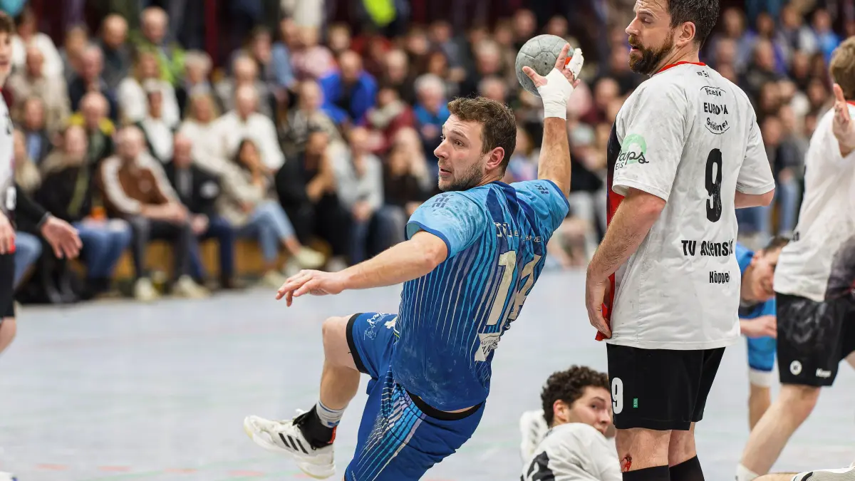 Handball Landesliga: Handball Landesliga; TV Treffelhausen - TV Altenstadt;
Steffen Baur (TV Treffelhausen, #14);
31.01.2026; Alb-Sporthalle, Böhmenkirch.
Foto: Thomas Madel