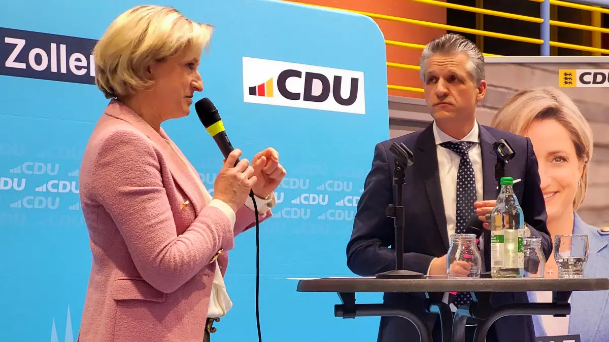 Ministerin Nicole Hoffmeister-Kraut und Kanzleramtschef Thorsten Frei hielten am Freitagabend ihre Reden in der Sonnenstadt.