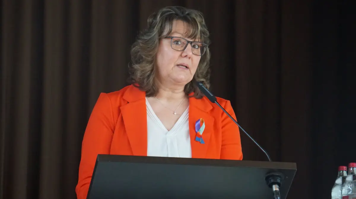 Juliane Vees bei ihrer Rede auf dem Bauerntag.